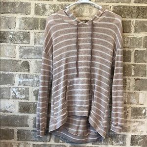 cream and white hoodie